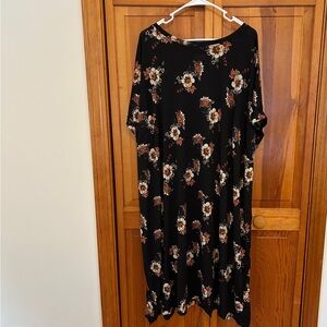 LuLaRoe Floral Chelsea T‑Shirt Dress Plus Size 3X NWT Soft Stretchy Knee‑Length